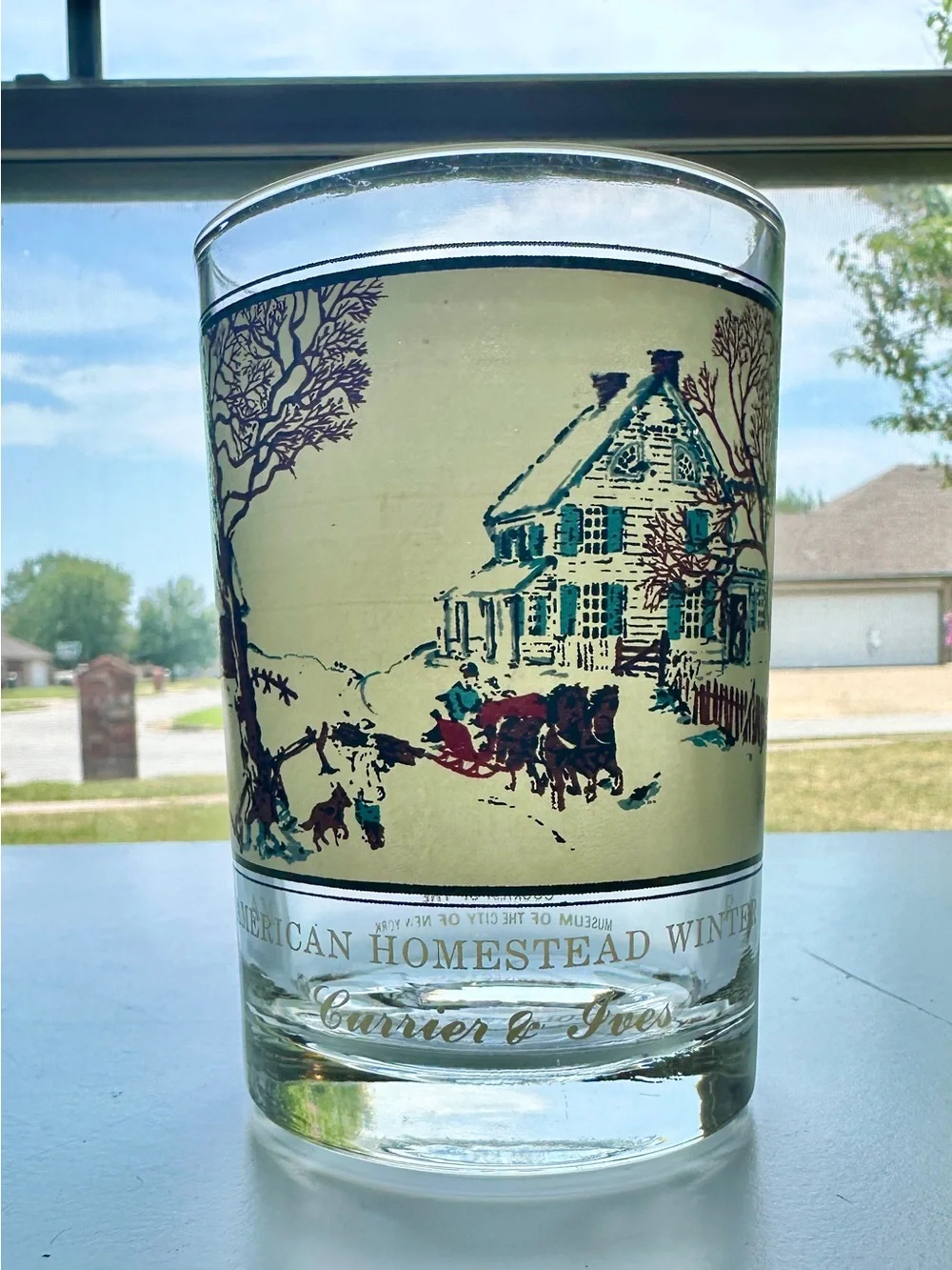 Currier & Ives vintage tumbler